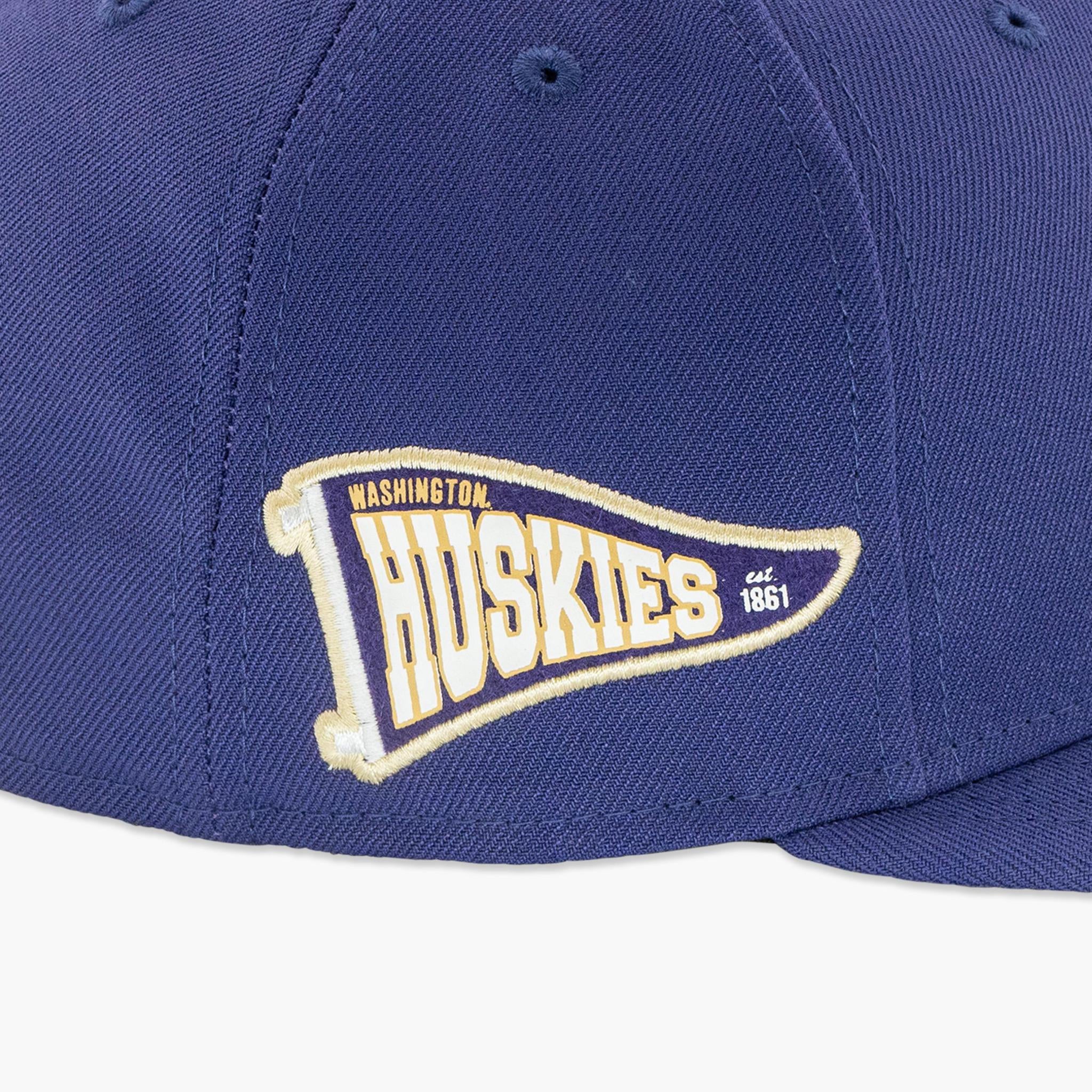 Washington Huskies Primary Logo Est. 1861 Pennant Fitted Hat - Image 3