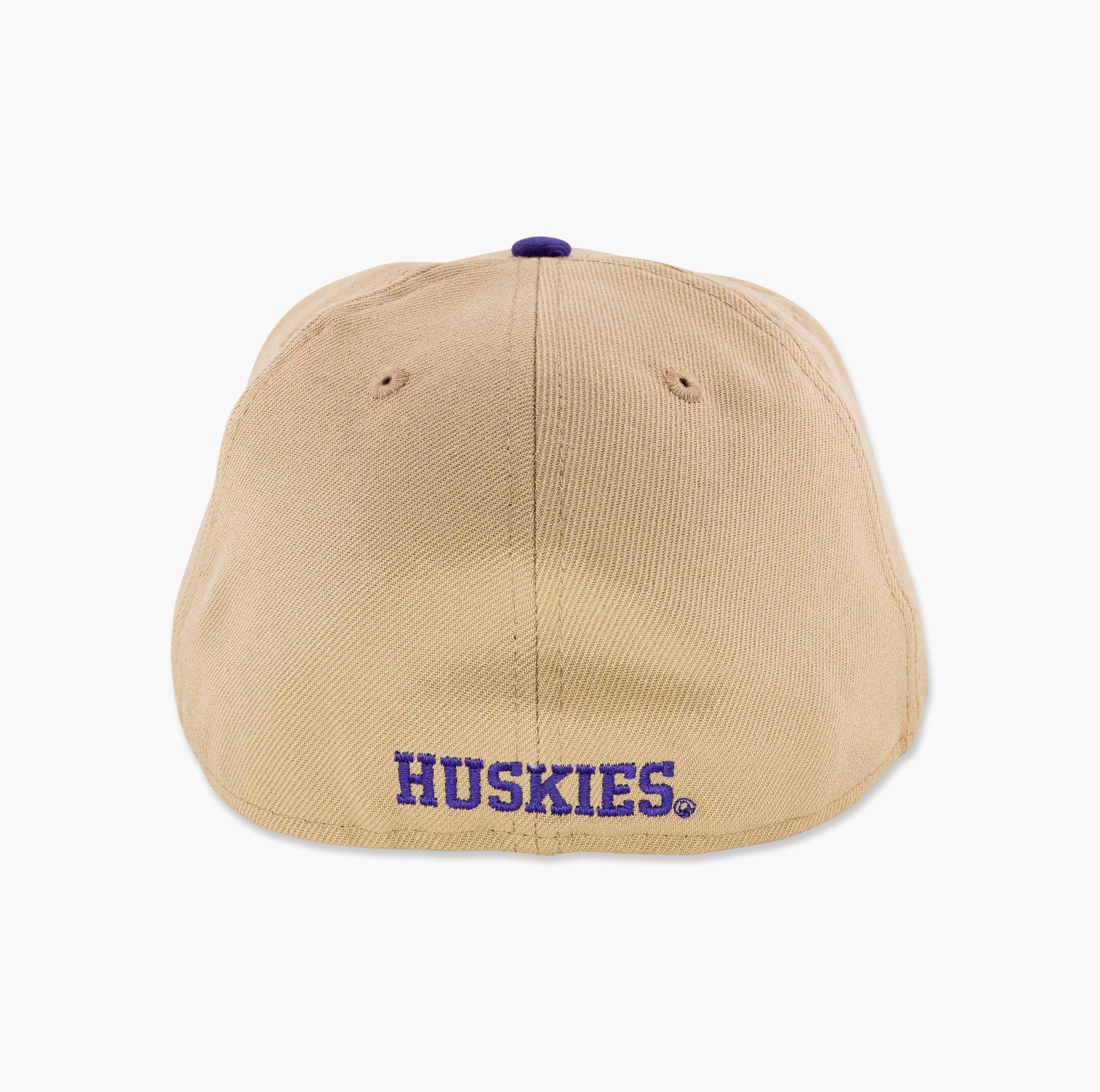 Washington Huskies Tan/Purple Classic Throwback Fitted Hat - Image 3